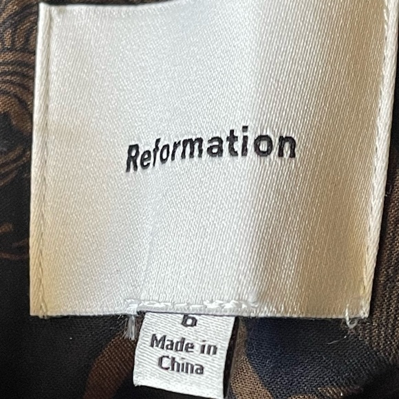 ✨NEW✨ Reformation Alfred Cotton Midi Dress in Brava Brown Black Floral Size 6 - Picture 7 of 10